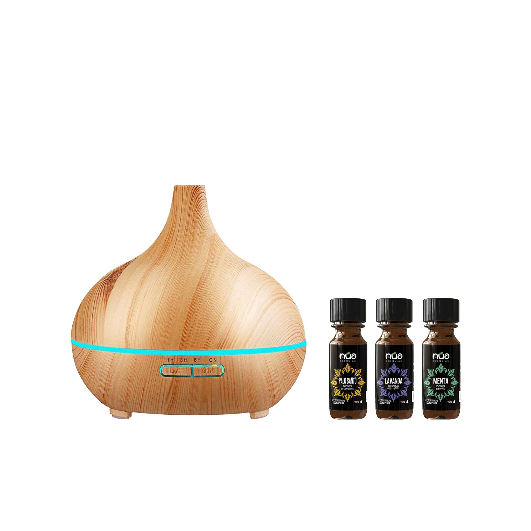 DIFUSOR ULTRASÓNICO + ACEITES ESENCIALES — NUA Productos Amazónicos